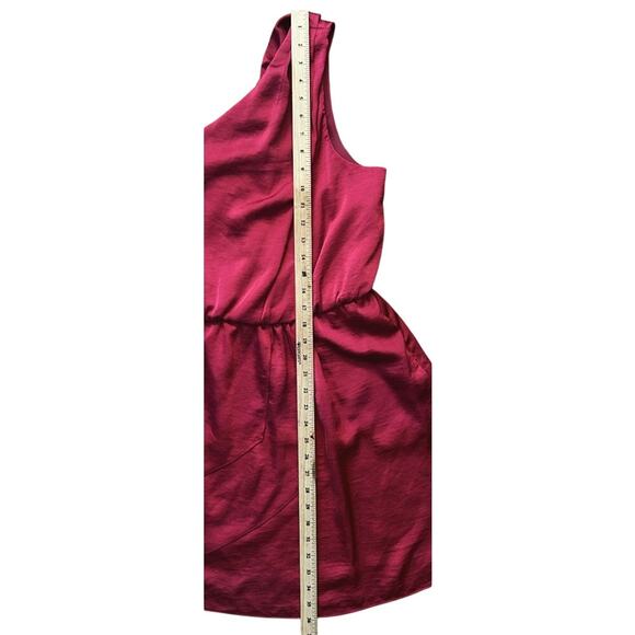 NWT BCBGeneration Satin One Shoulder Red Berry Cocktail Party Dress 8 - Picture 2 of 7